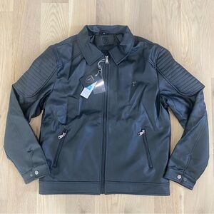 Ferrari Men's Black Aux Leather Jacket Size XL